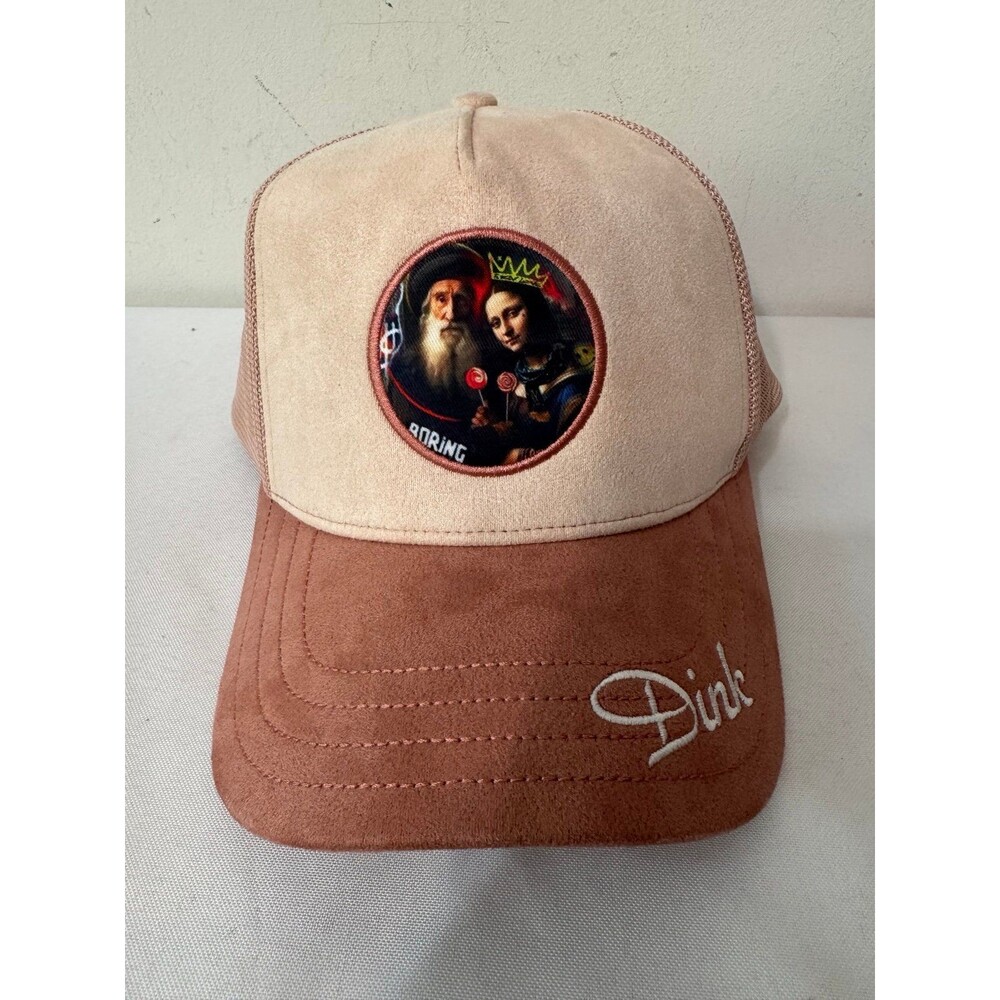 DINK POP Art Pink Suede Trucker Hat/Pickleball one size adjustable